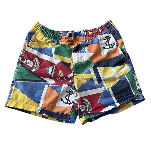 Polo Ralph Lauren Mens Yacht Flag All Over Print Shorts Size Small (flawed) - Picture 1 of 8